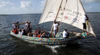 Kenya Islanders build recycled plastic boat to highlight pollution