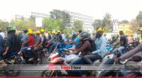 Political motor cycle brigades without helmets