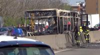 Driver hijacks, sets ablaze school bus in Italy