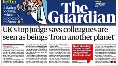 UK’s top judge says colleagues are seen as beings ‘from another planet’