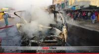 Three burnt to death in Chattogram road crash
