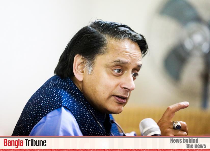 Veteran Indian politician, and award-winning author Shashi Tharoor during an interview with Bangla Tribune in Dhaka. A former Indian foreign minister, Tharoor visited Bangladesh on Nov 8-9, 2019 to attend Dhaka Lit Fest. PHOTO/Sazzad Hossain