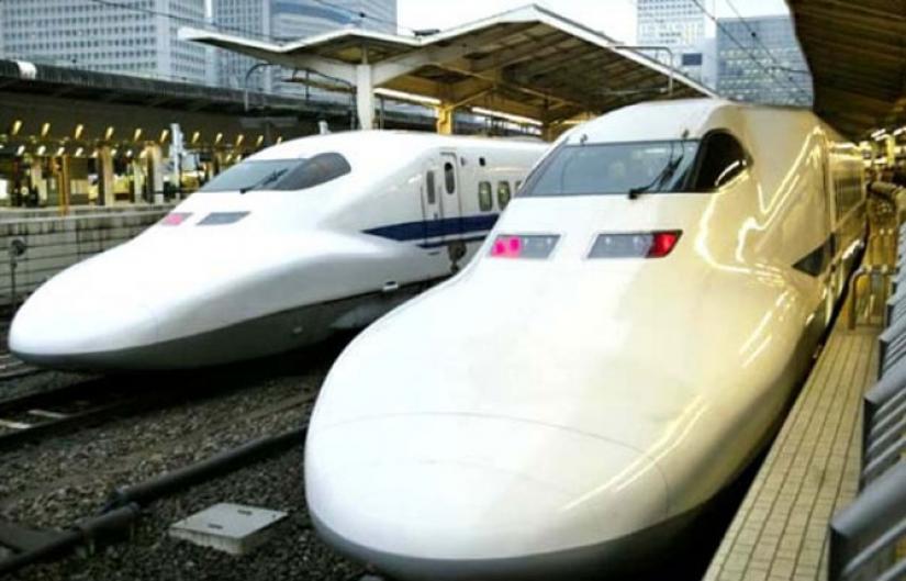 Japan`s bullet train, or the shinkansen, at Tokyo station. Reuters